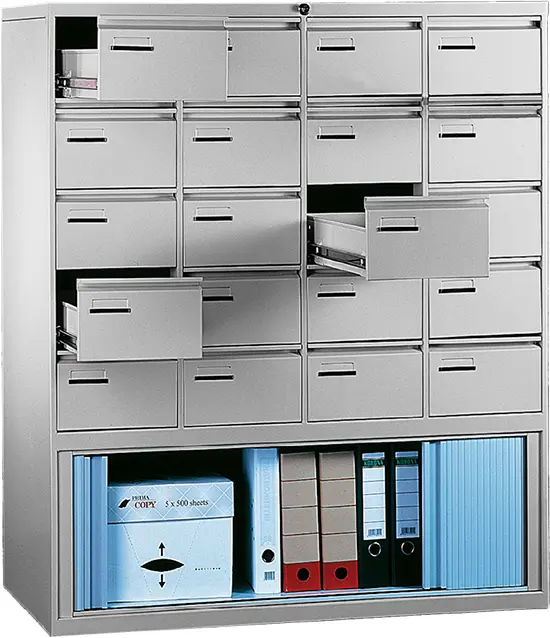 G 2453 kartotéka 20-zásuvková A5, šedá